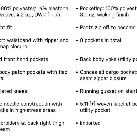 5.11 Convertible Khaki Pants - Picture 8 of 9